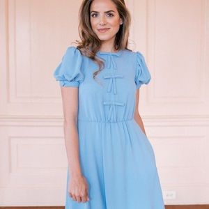 Gal Meets Glam Ellie Crepe Puff Dress